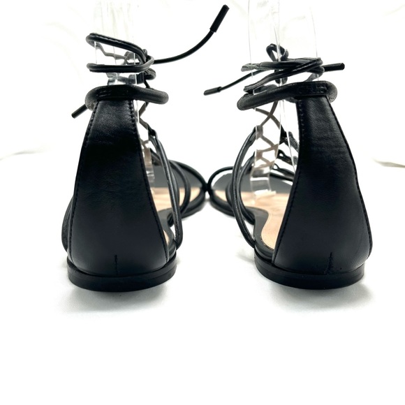 Gianvito Rossi Black Leather Strappy tie up wrap up sandal size 7 - Picture 9 of 10